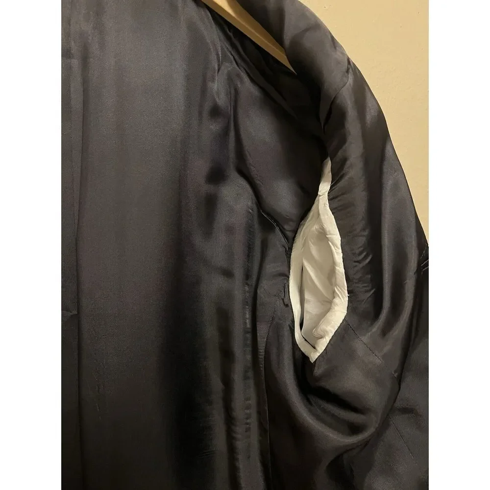 Vito Rufolo Italy Pinstripe Double Breasted Wool Blazer Dark Gray Men's Size 43
